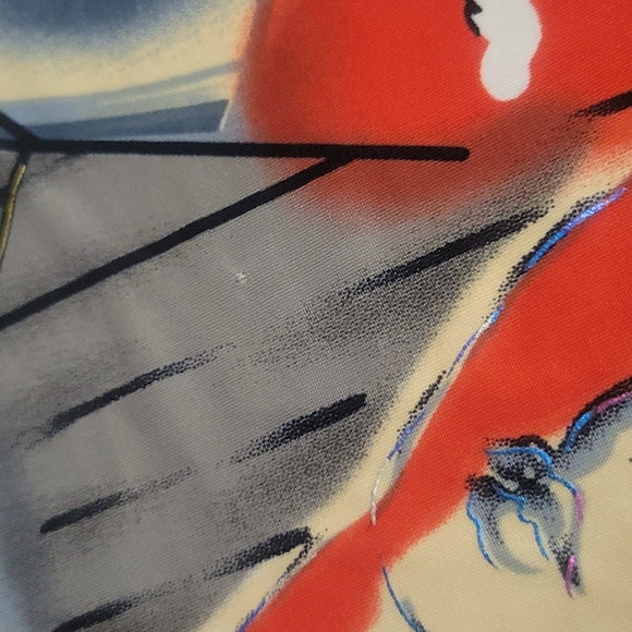 Vintage Remnant Fabric 80s novelty print As Is - Picture 14 of 15